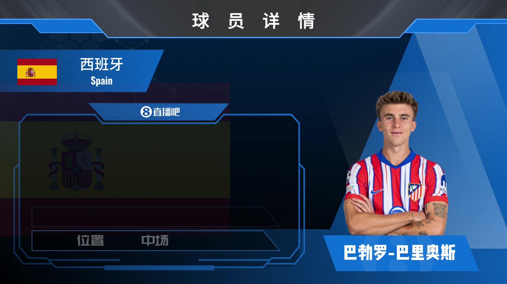  球员集锦西班牙新天才中场巴里奥斯 出球出色具备一定远射功力